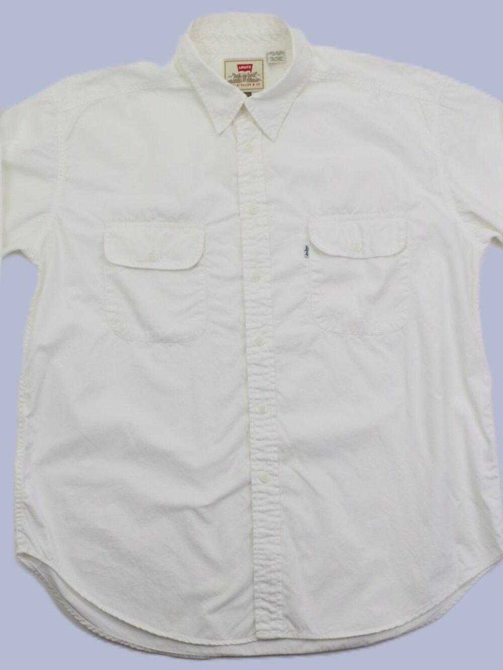 Levi's 100% Cotton Button Up Long Sleeve Shirt Men's Size XL White Pre-owned